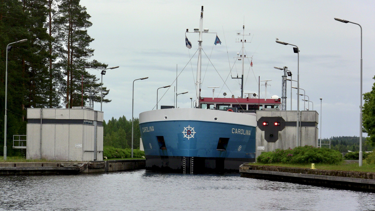 Ship Carolina in Saimaa canal