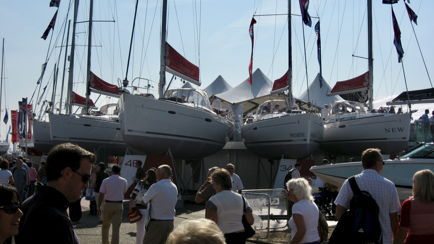 Beneteau sailboats in Southampton Boat Show