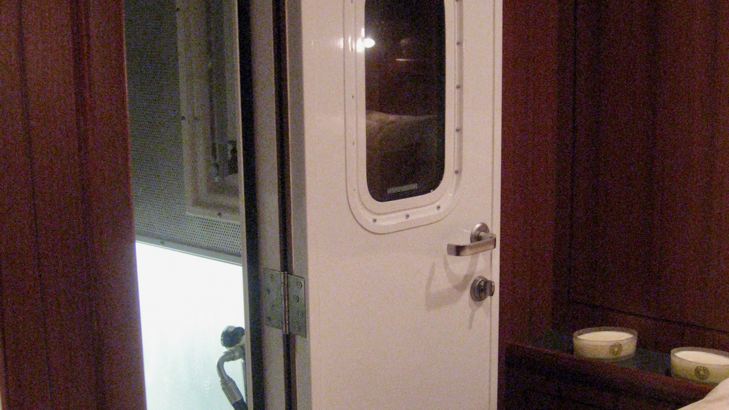 Soundproof door to engine room of Nordhavn 43