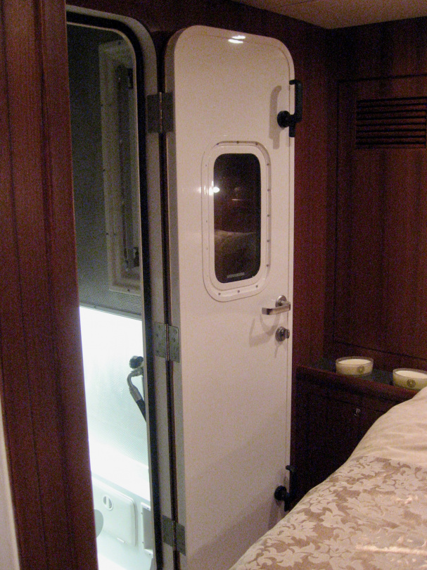 Soundproof door to engine room of Nordhavn 43