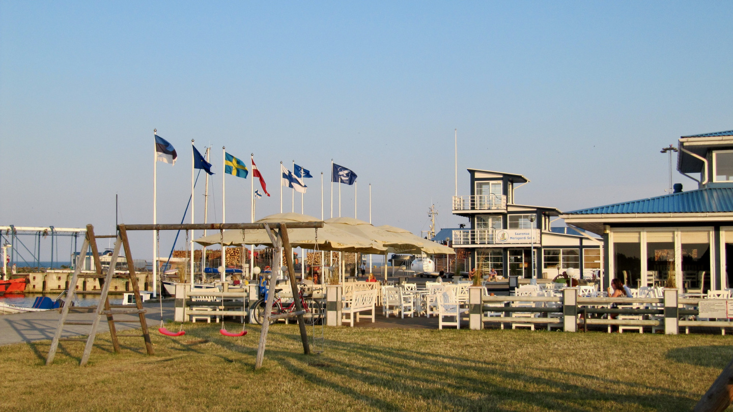 Roomassaare restaurant, in the background is a Roomassaare yacht club