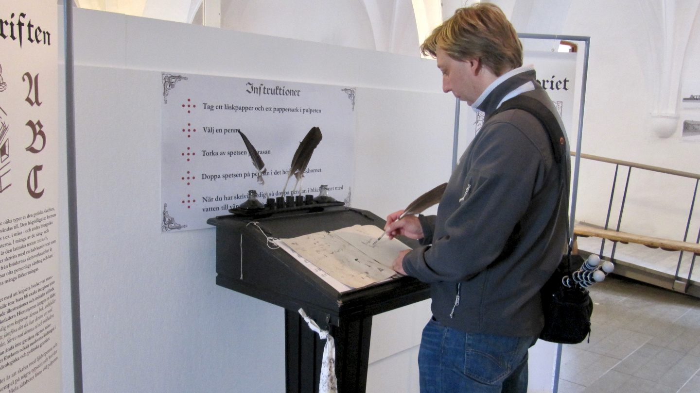 Andrus practicing the bridgittine font in the monastery of Vadstena