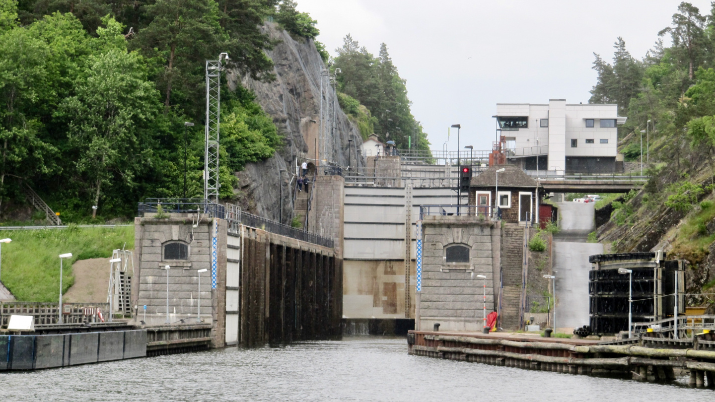 Flight of three locks in Trollhättan