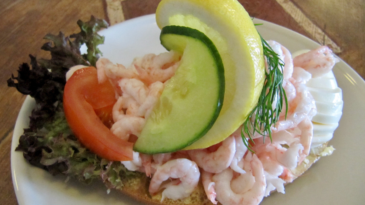 Famous Skagenröra shrimp bread of Sweden