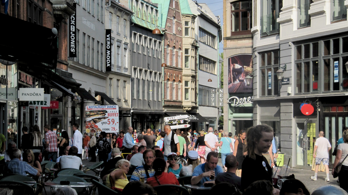 Walking street in Copenhagen
