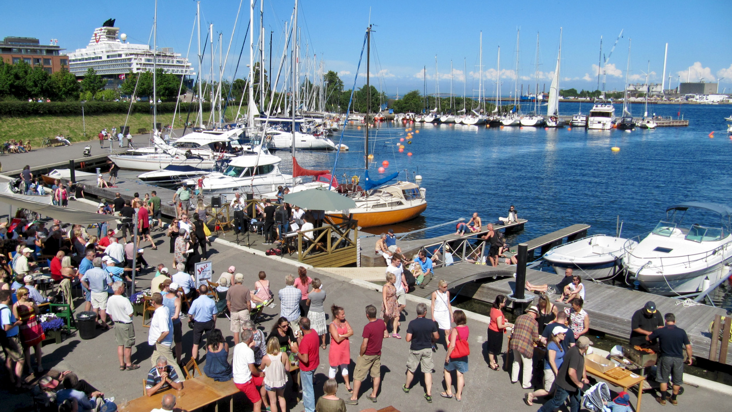Jazz event in Langelinie yacht club harbour in Copenhagen