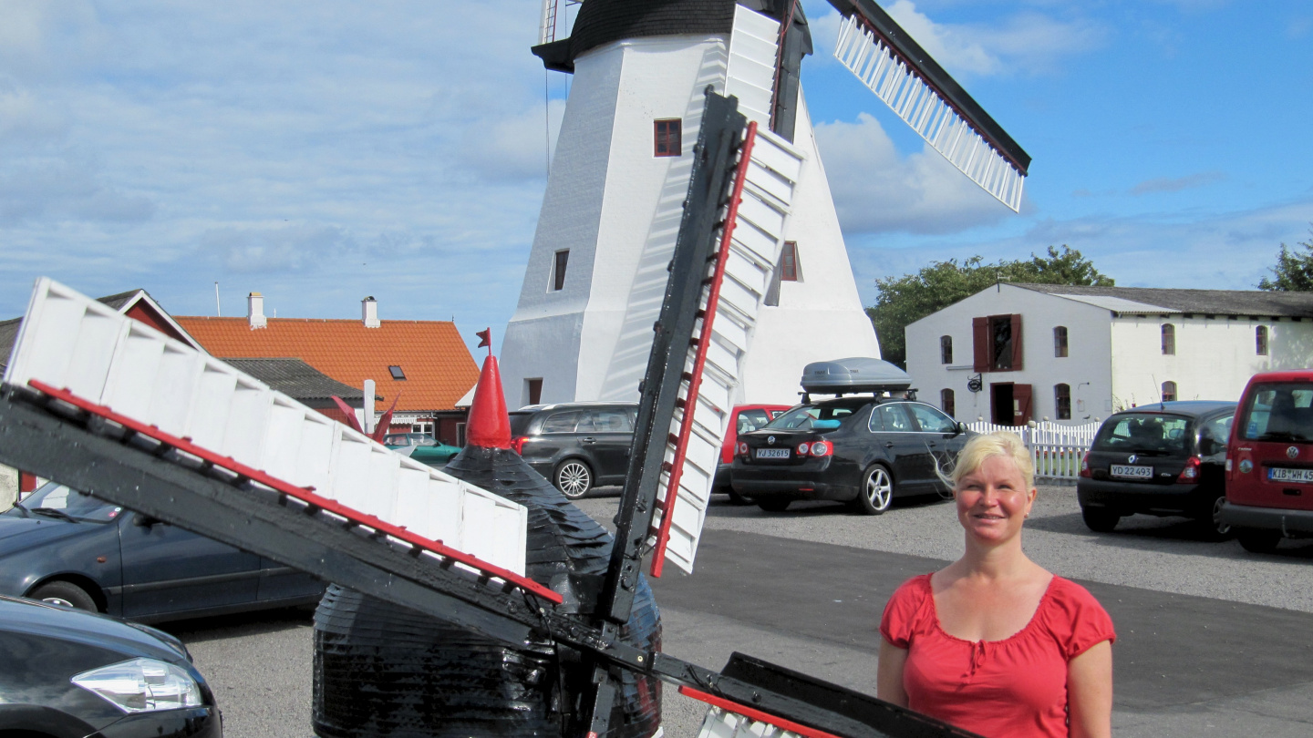 Eve at windmill of Aarsdale in Bornholm