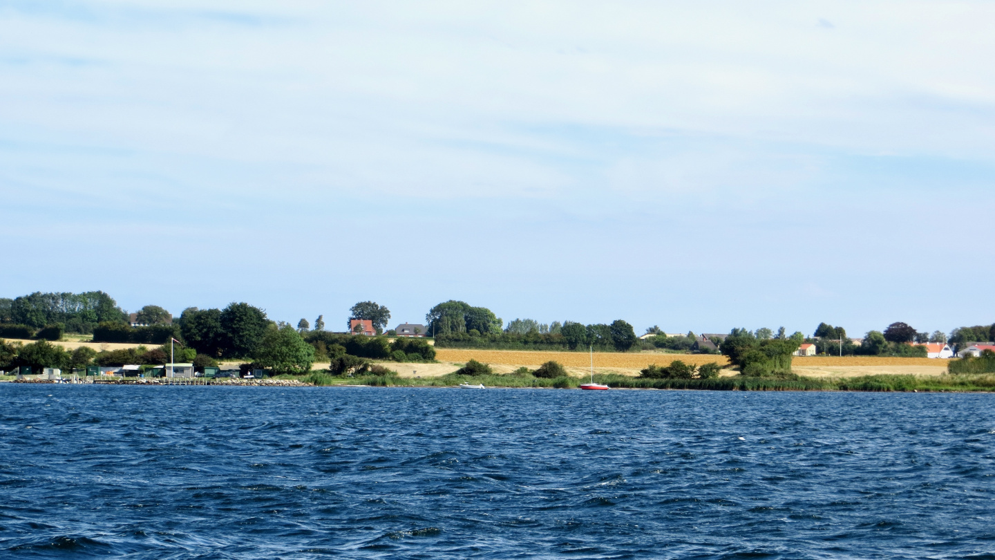 Scenery of Danish countryside at Høruphav bay