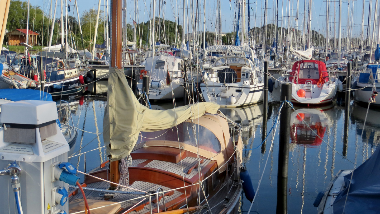 Boats in Ancker Yachting harbour in Kappeln