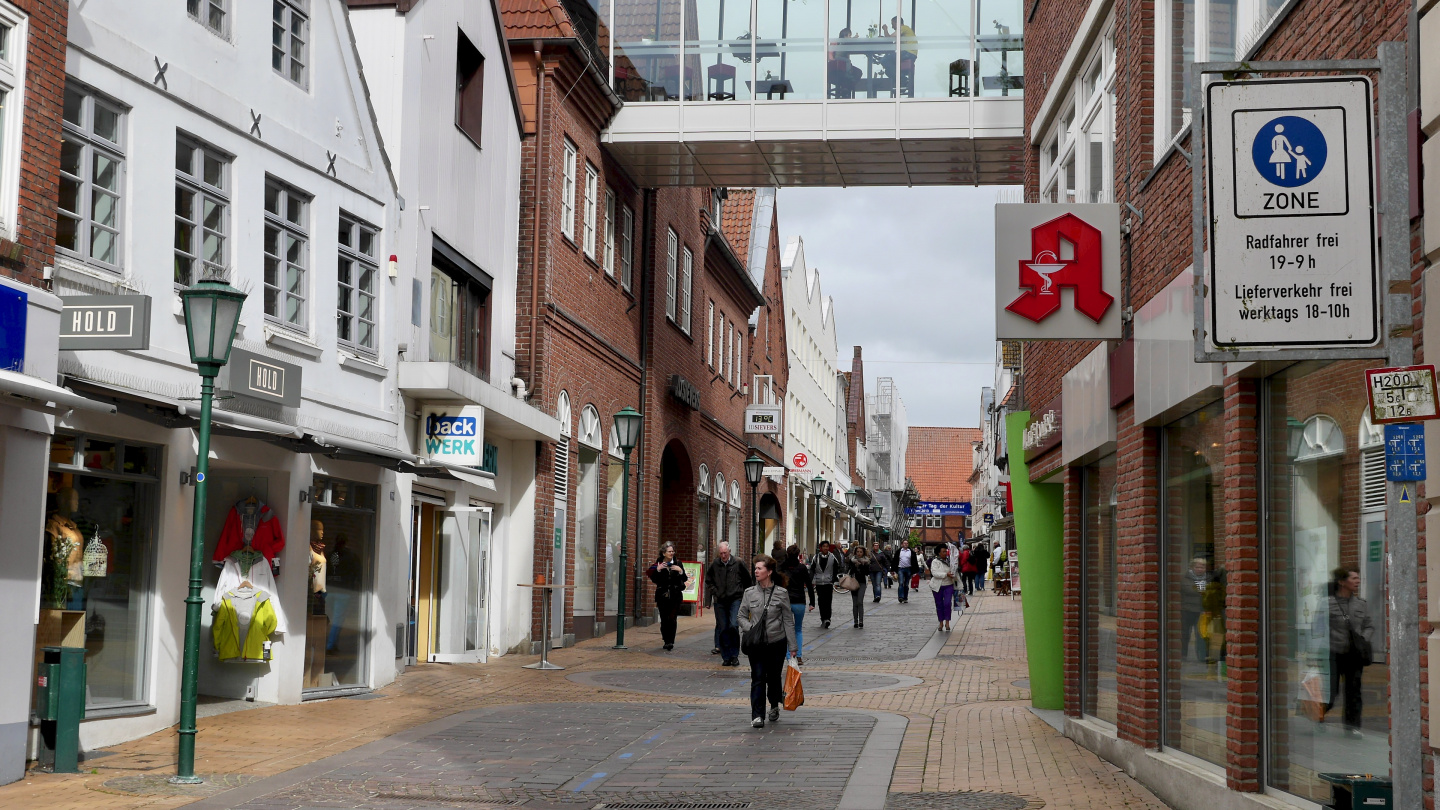 The pedestrian street of Rendsburg