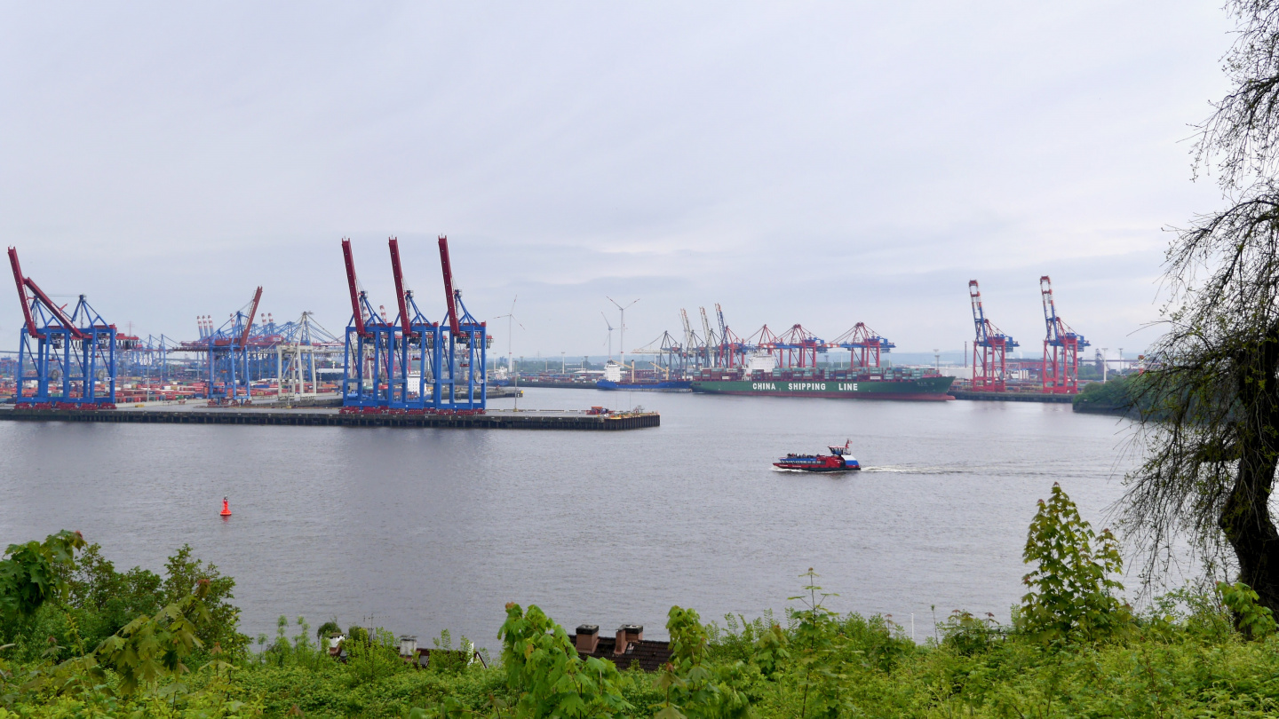 The container port of Hamburg