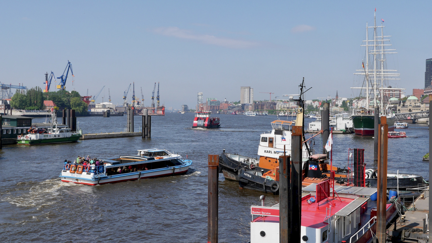 The Elbe river in Hamburg