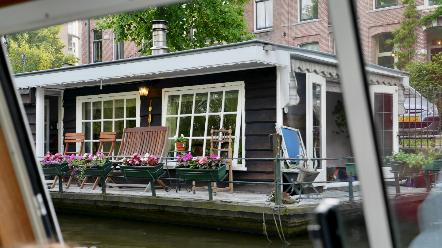 The houseboat in Amsterdam