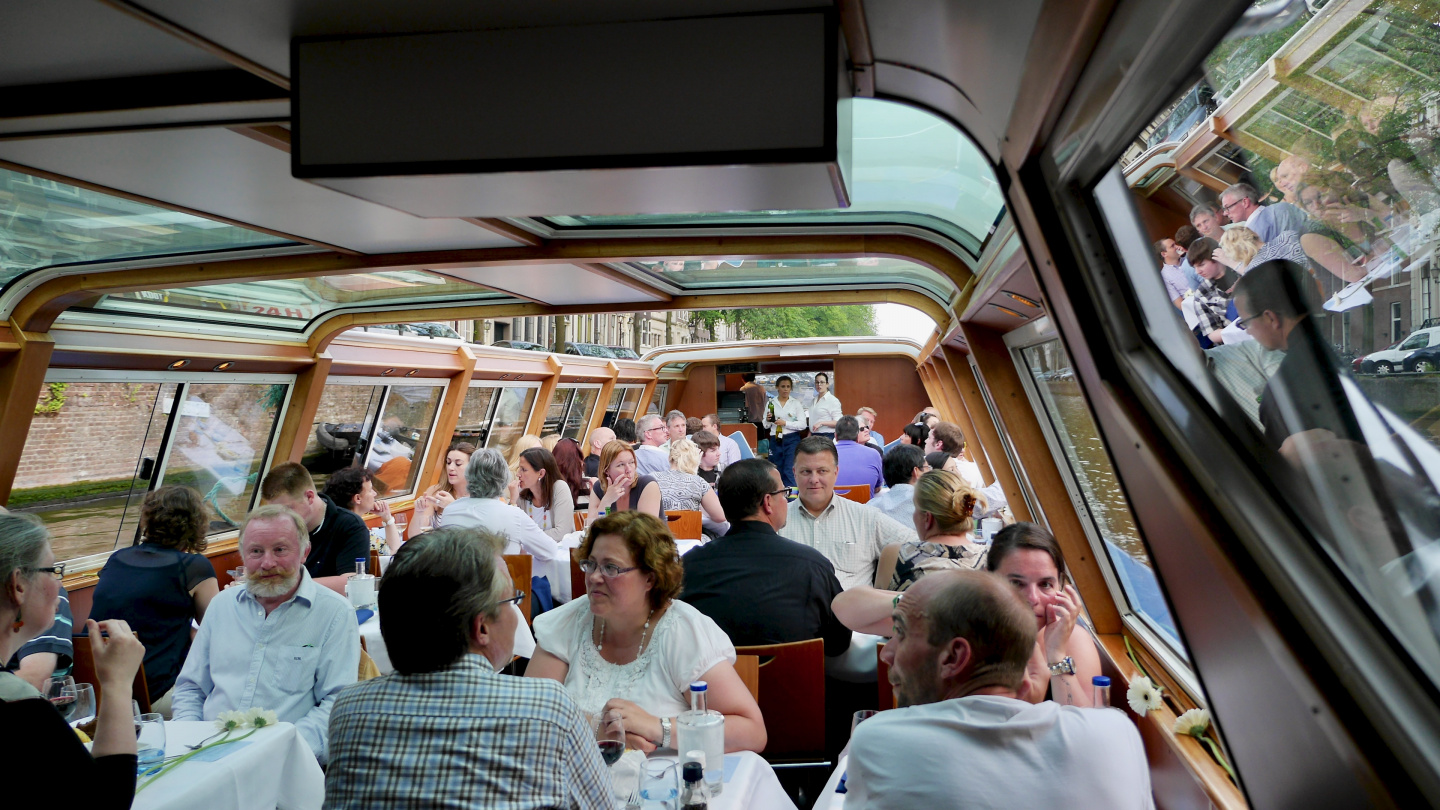 Dinner cruise on the canals of Amsterdam