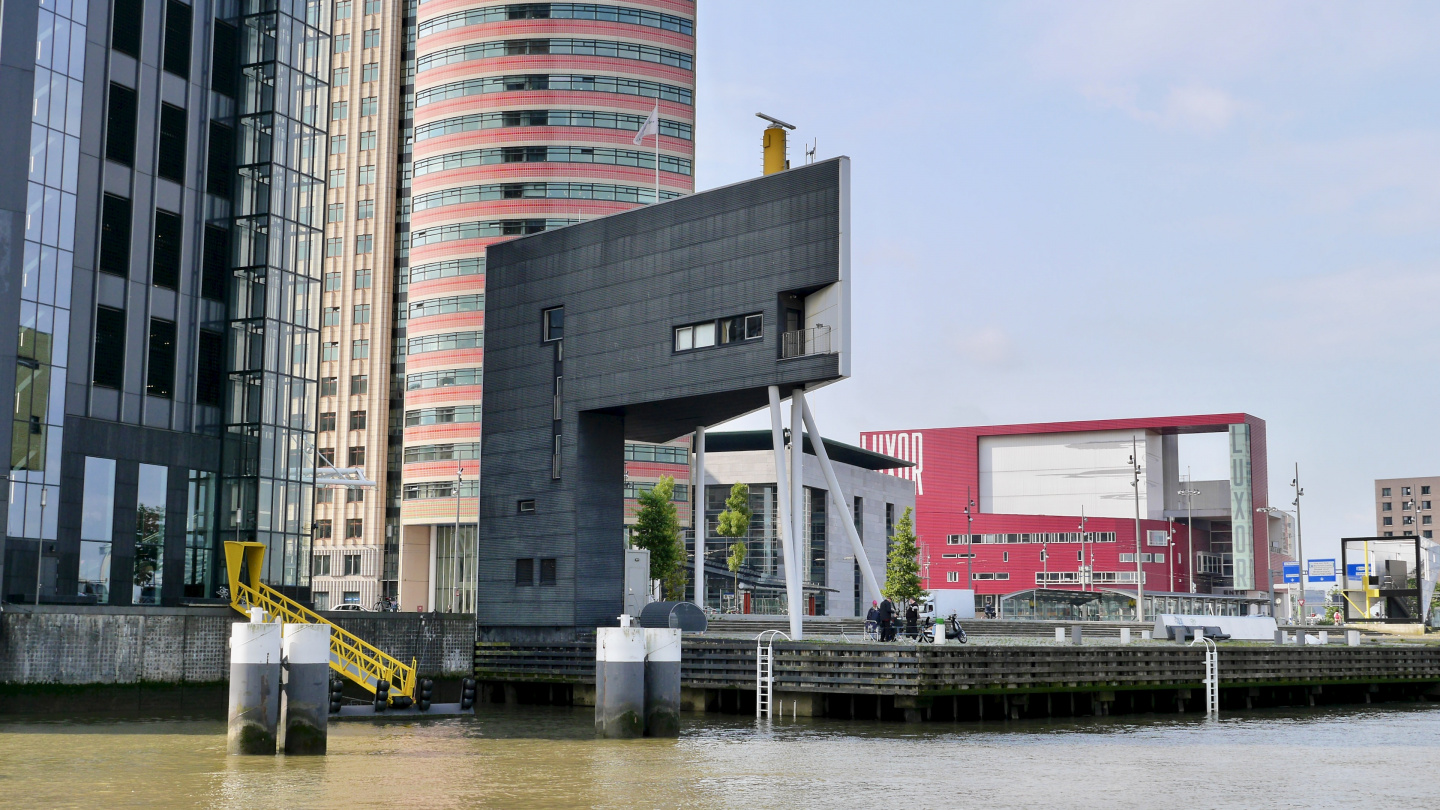 VTS control tower on the Maas river in Rotterdam