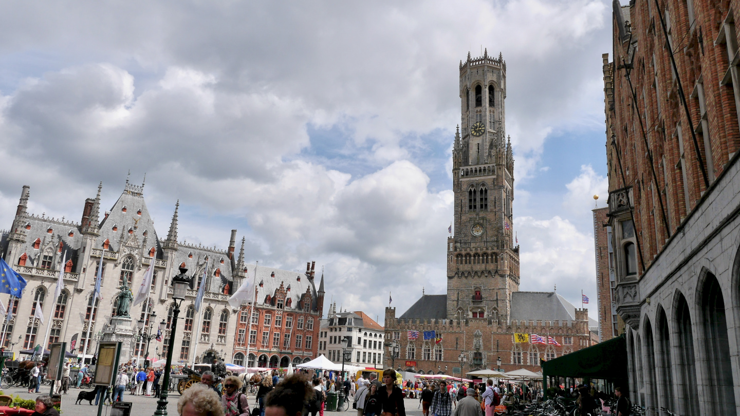 The market square of Bruges