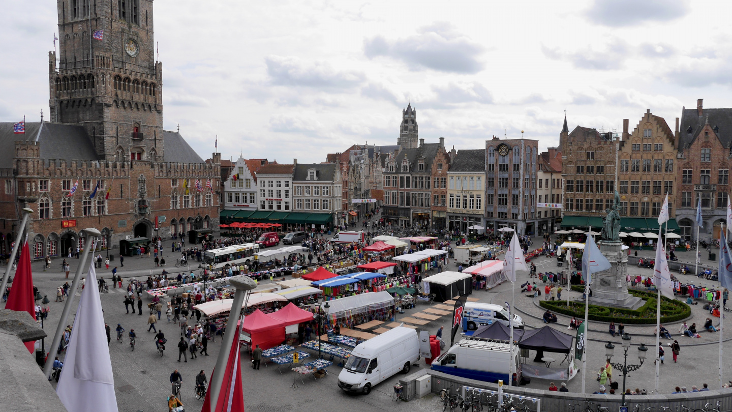The market square of Bruges