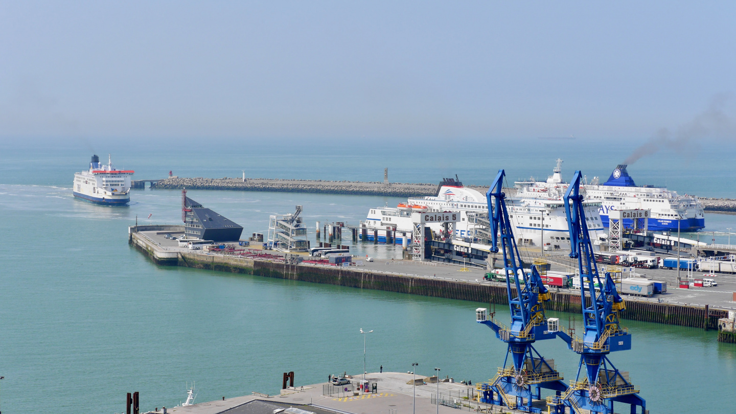 Dover ferries in the port of Calais