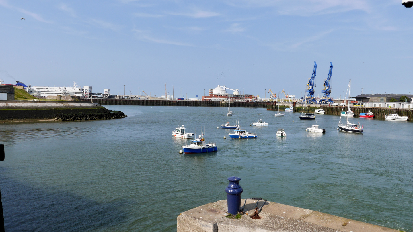 Waiting buoys outside the marina of Calais