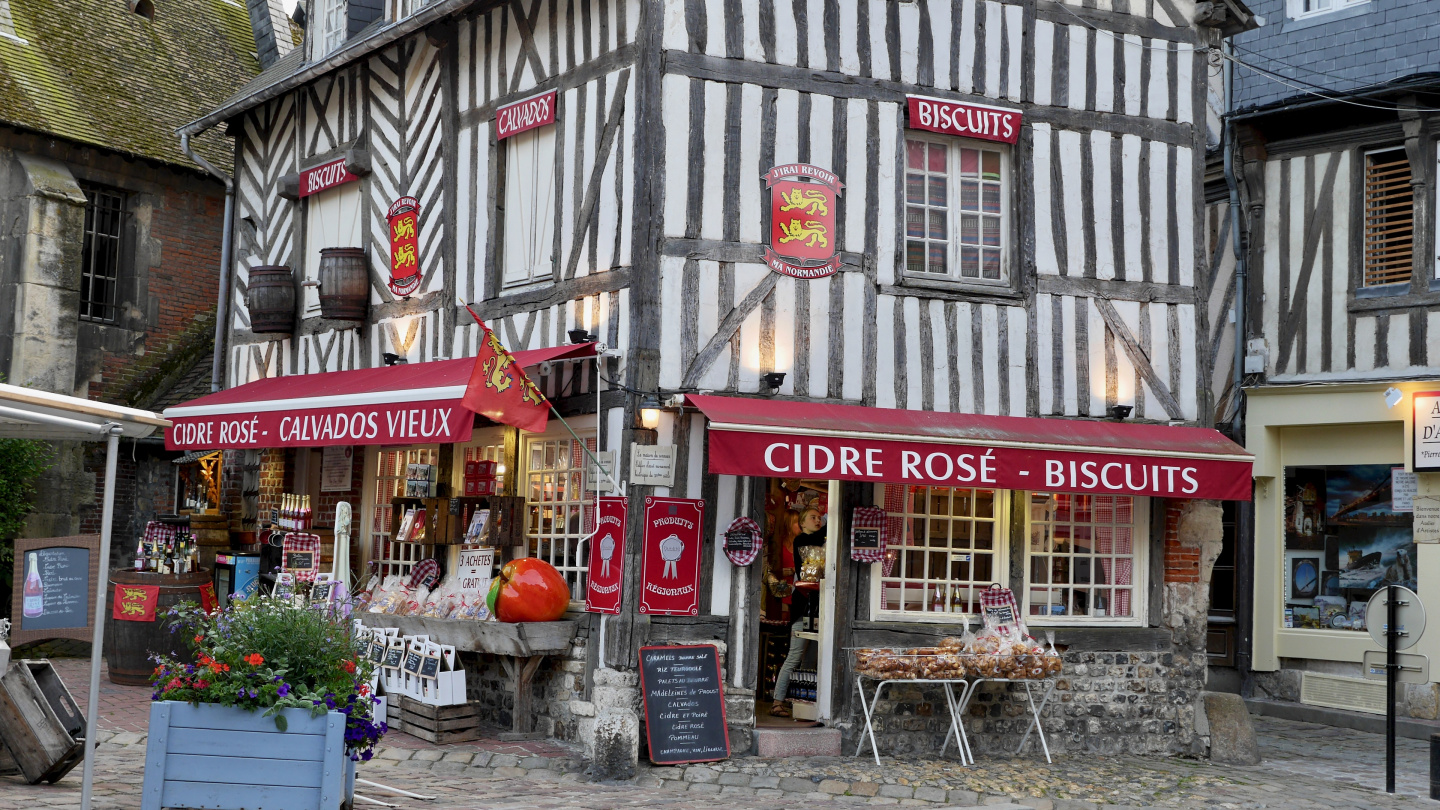 The boutique of cider and calvados in Honfleur