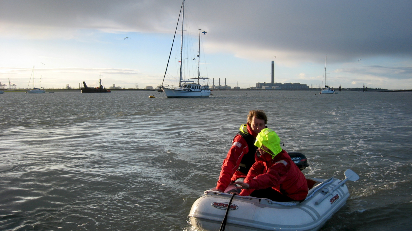Eve and Andrus on a way to the pub in Queenborough