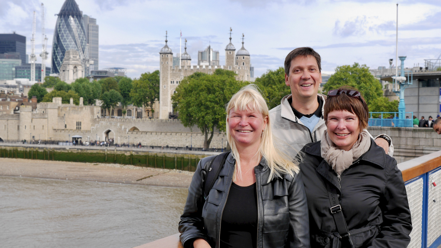 Eve, Tuovi and Teemu in London