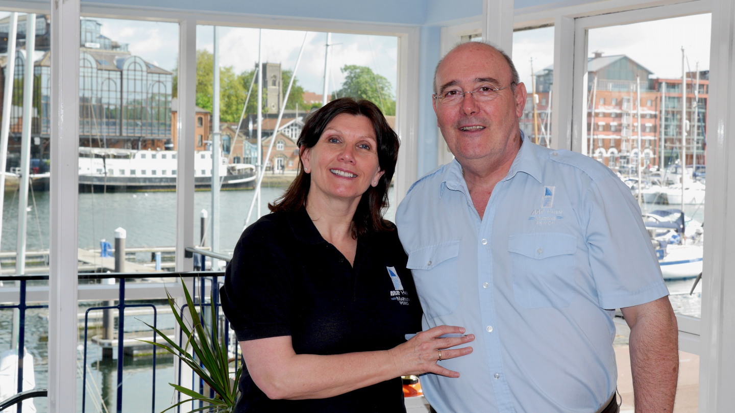 Marina Managers Linda and Phil of Ipswich Haven Marina