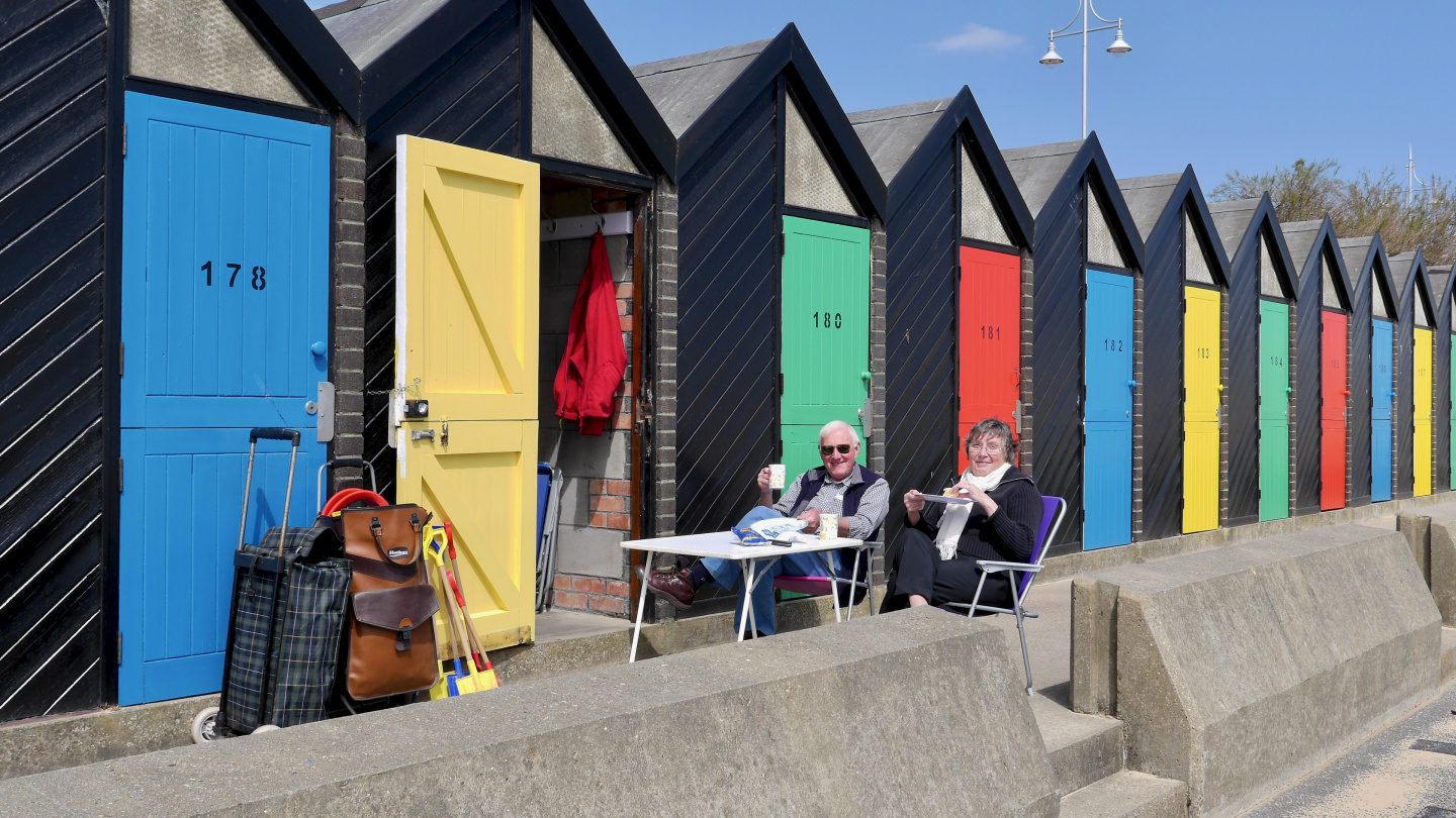 English beach houses in Lowestoft