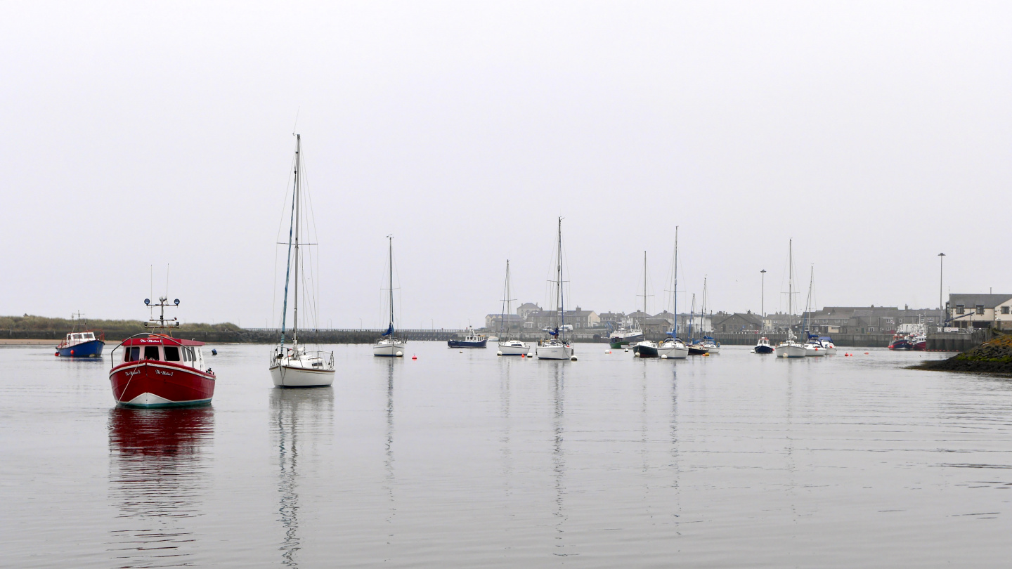 Boats on the river Coquet in Amble