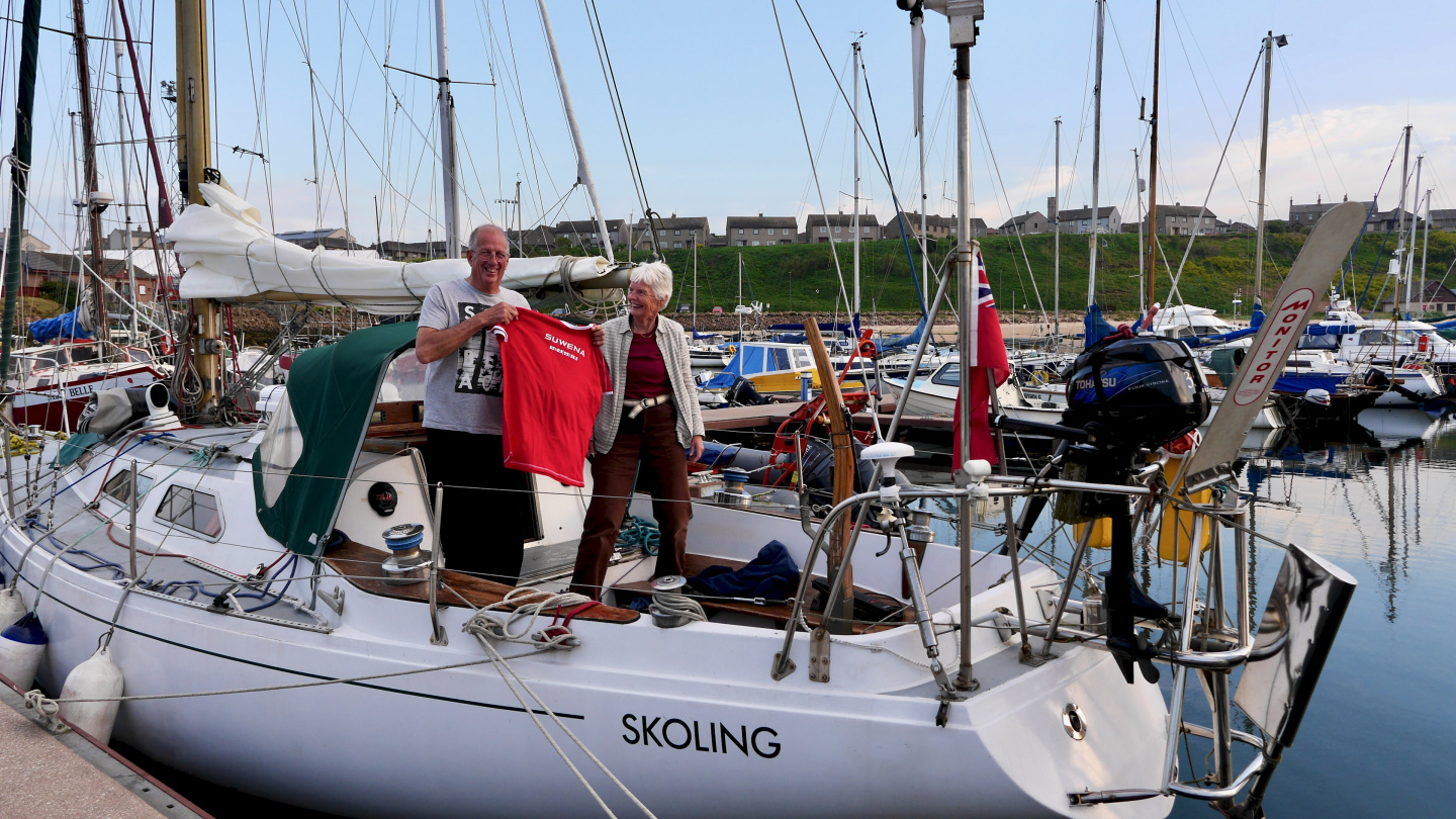 The crew of S/Y Skoling in Peterhead