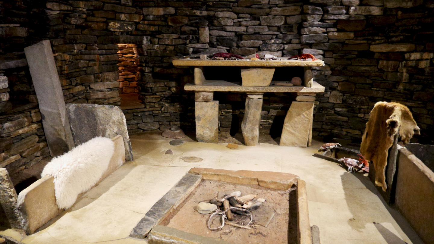 Replica house of Skara Brae on Mainland of Orkney