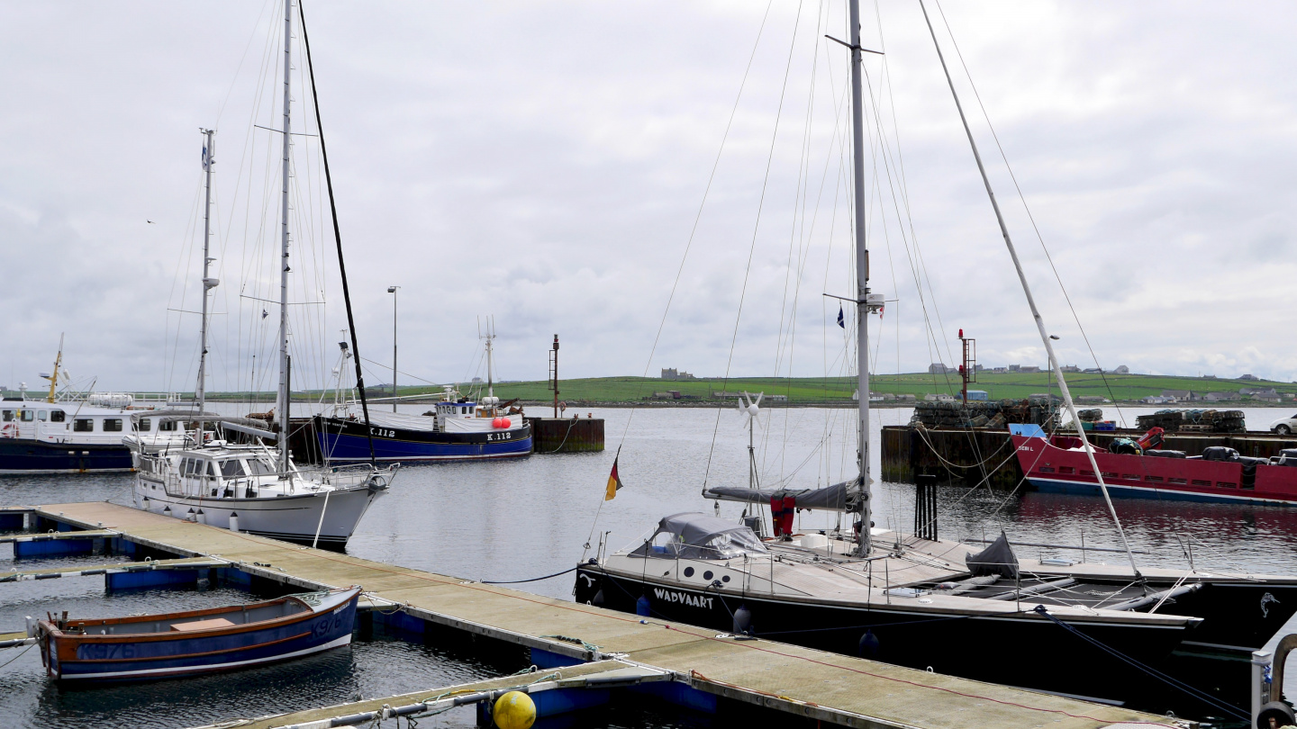 Pirowall marina in Westray