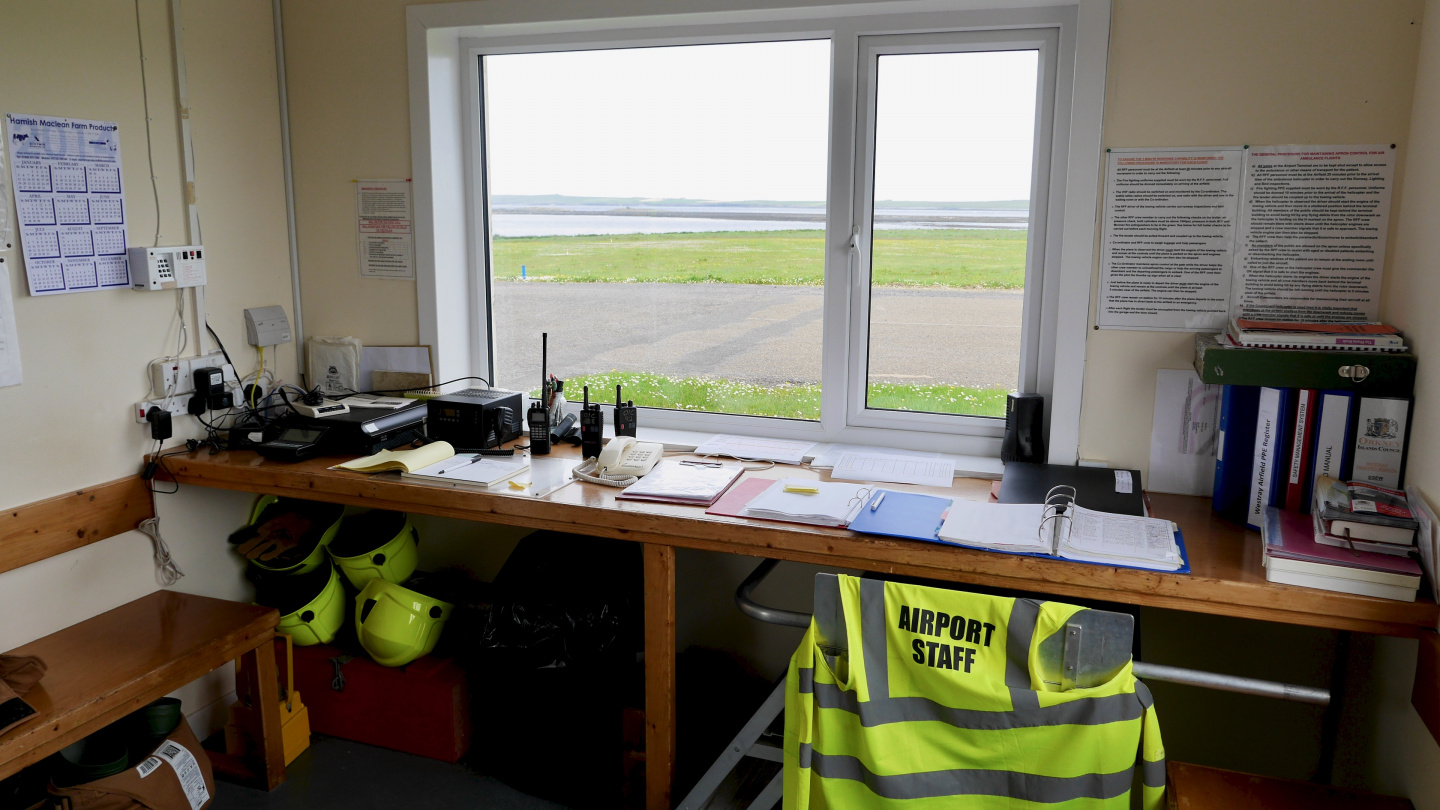 Air traffic control tower of Westray in Orkney