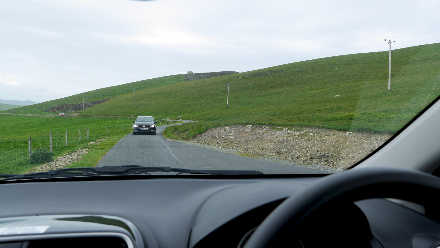 Ordinary passing point on one lane roads of Shetland