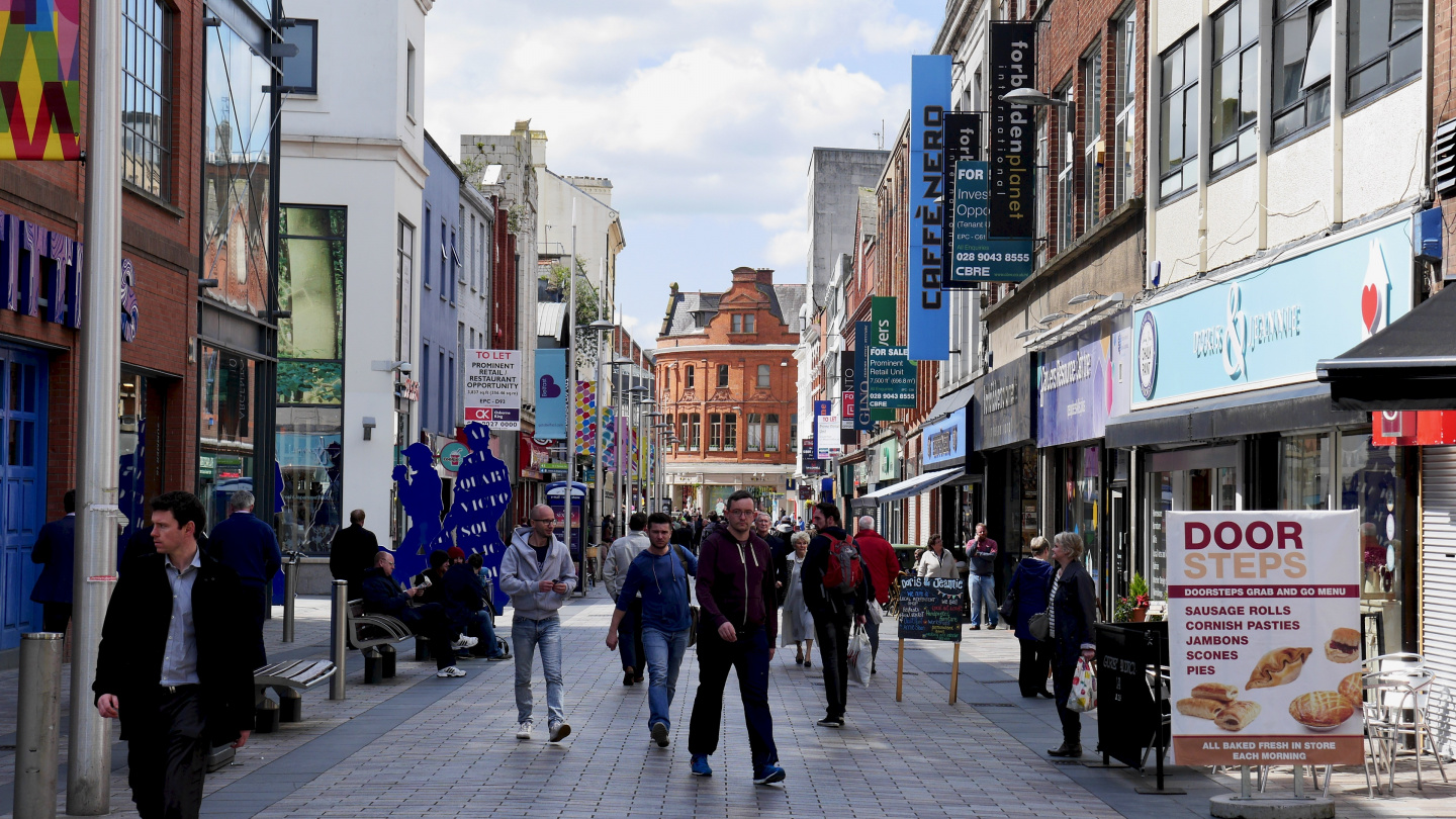 Shopping street in Belfast