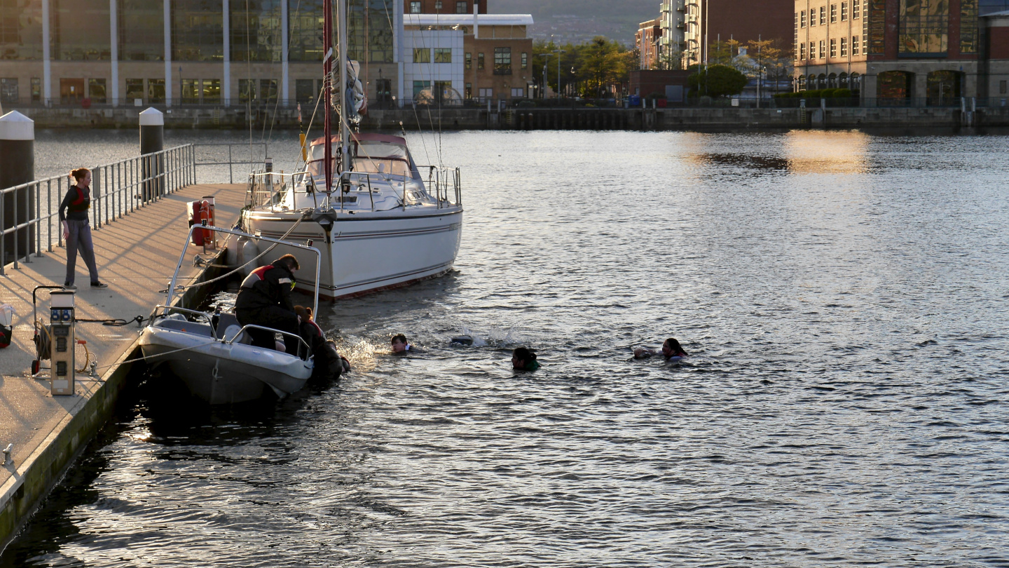 Belfast Sea Cadets in swimming test