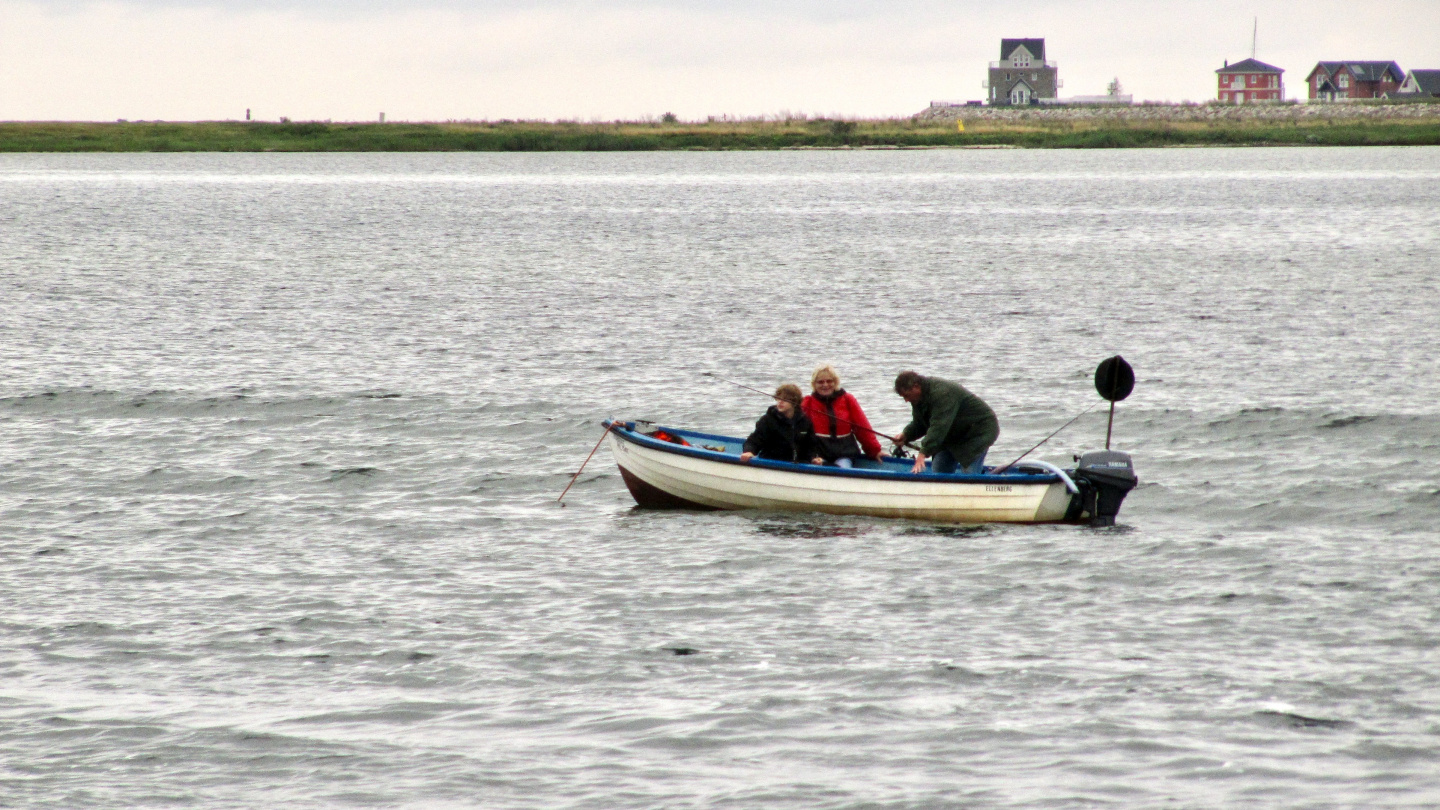 Small boat anchored on Schlei in Germany