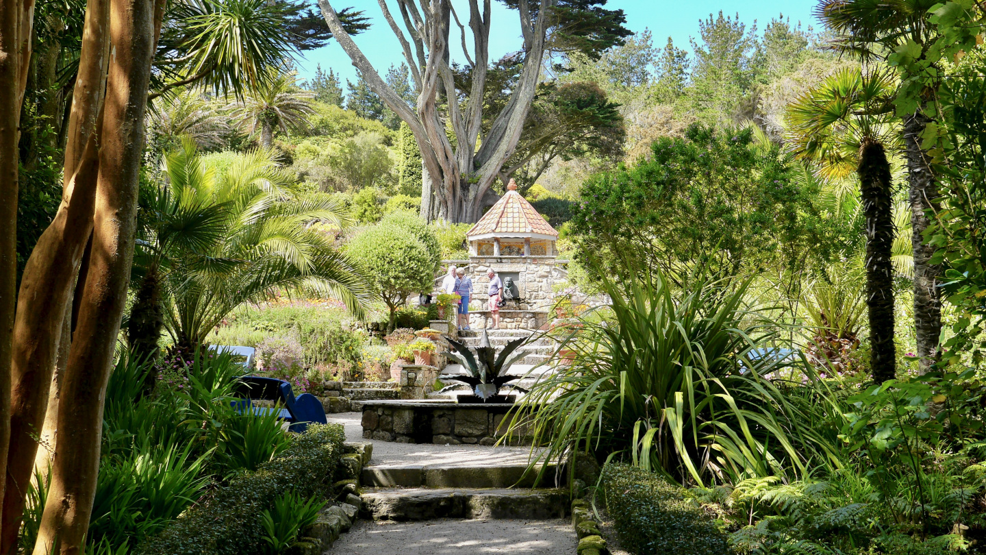Tropical Abbey garden on the Tresco island on the Isles of Scilly