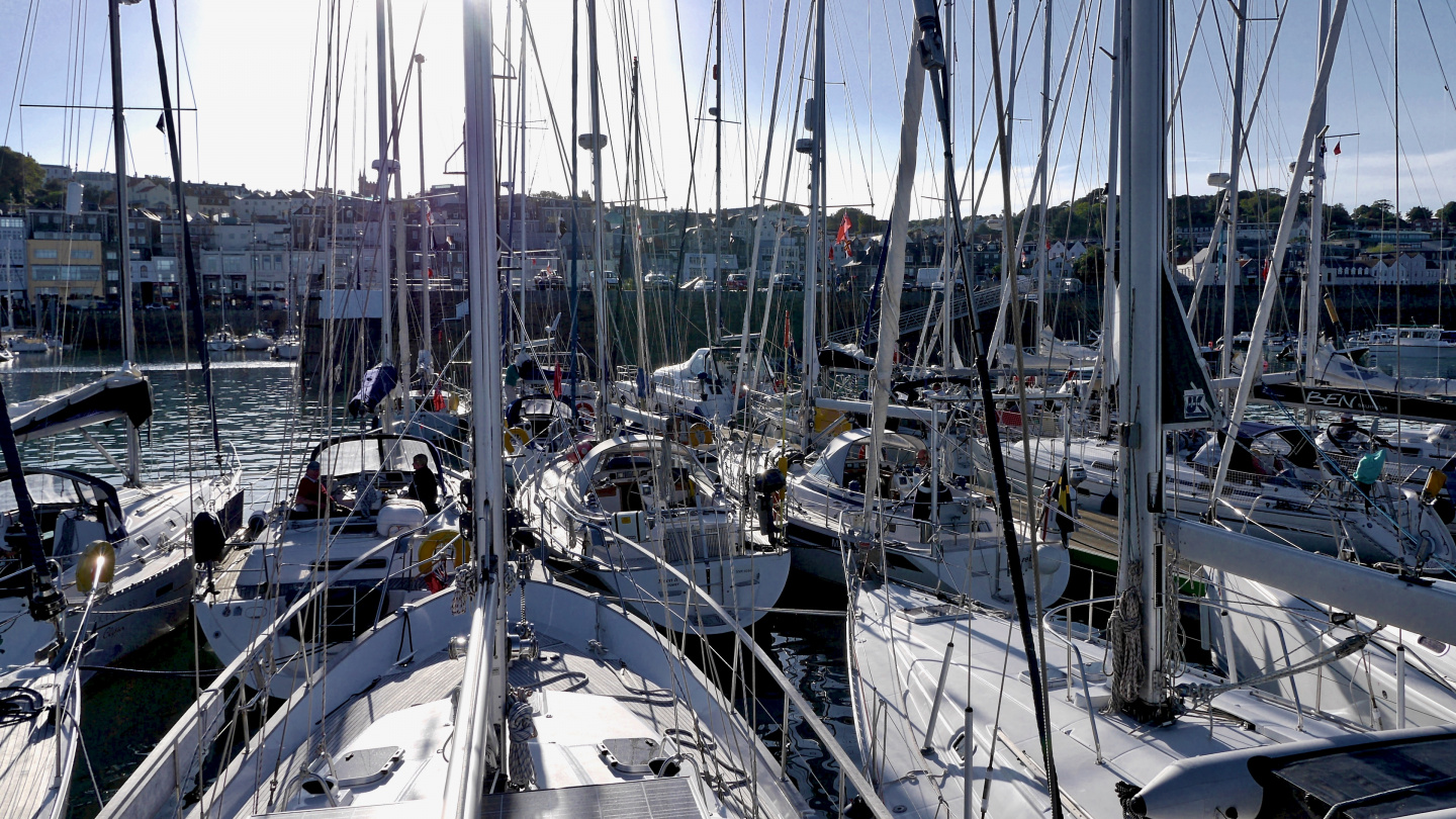 Yachts waiting for high water in Guernsey