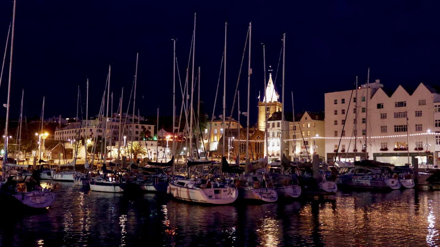 Evening view of the marina of St Peter Port, Guernsey