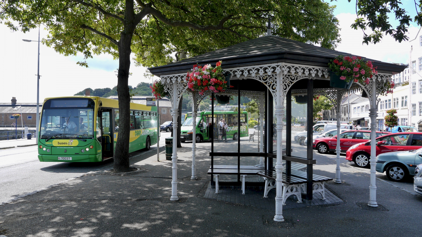 Bus station in St Peter Port, Guernsey