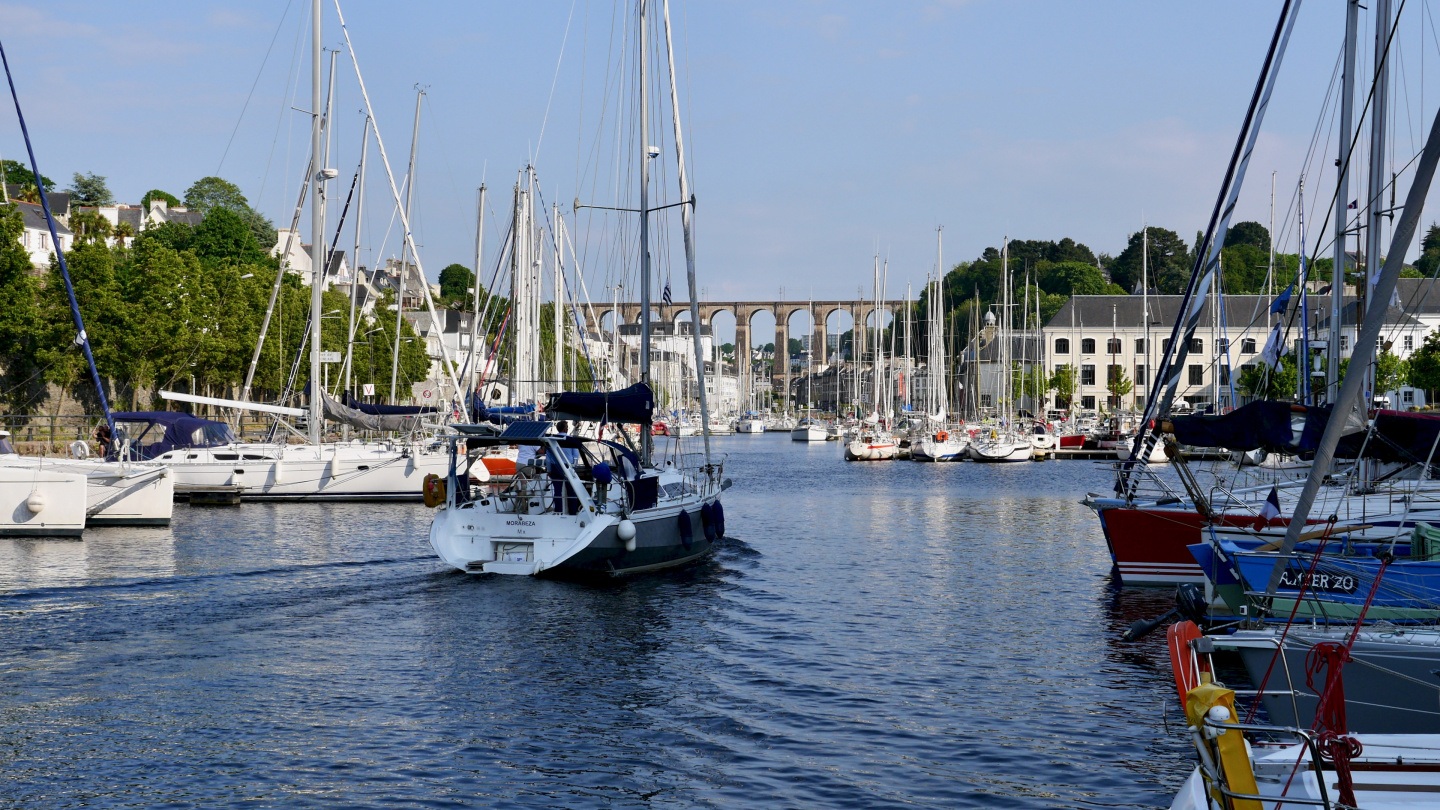 The marina of Morlaix in Brittany