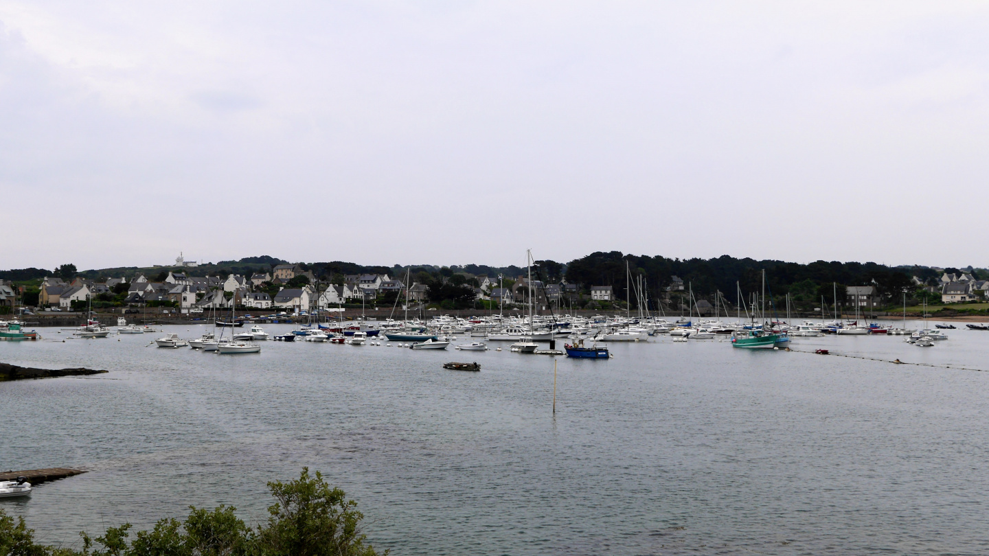 Ploumanac'h of Brittany during the high tide