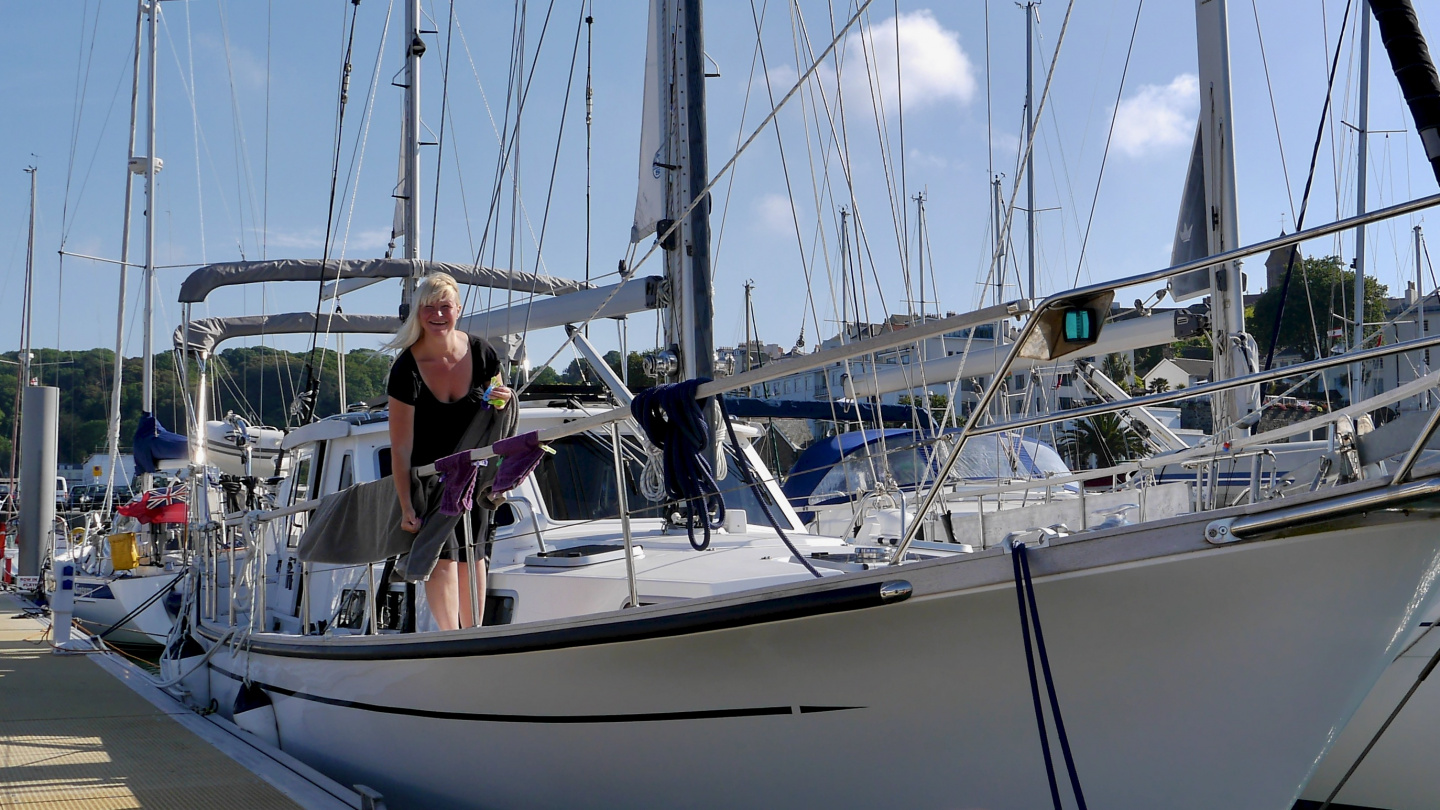 Eve and Suwena in St Peter Port, Guernsey