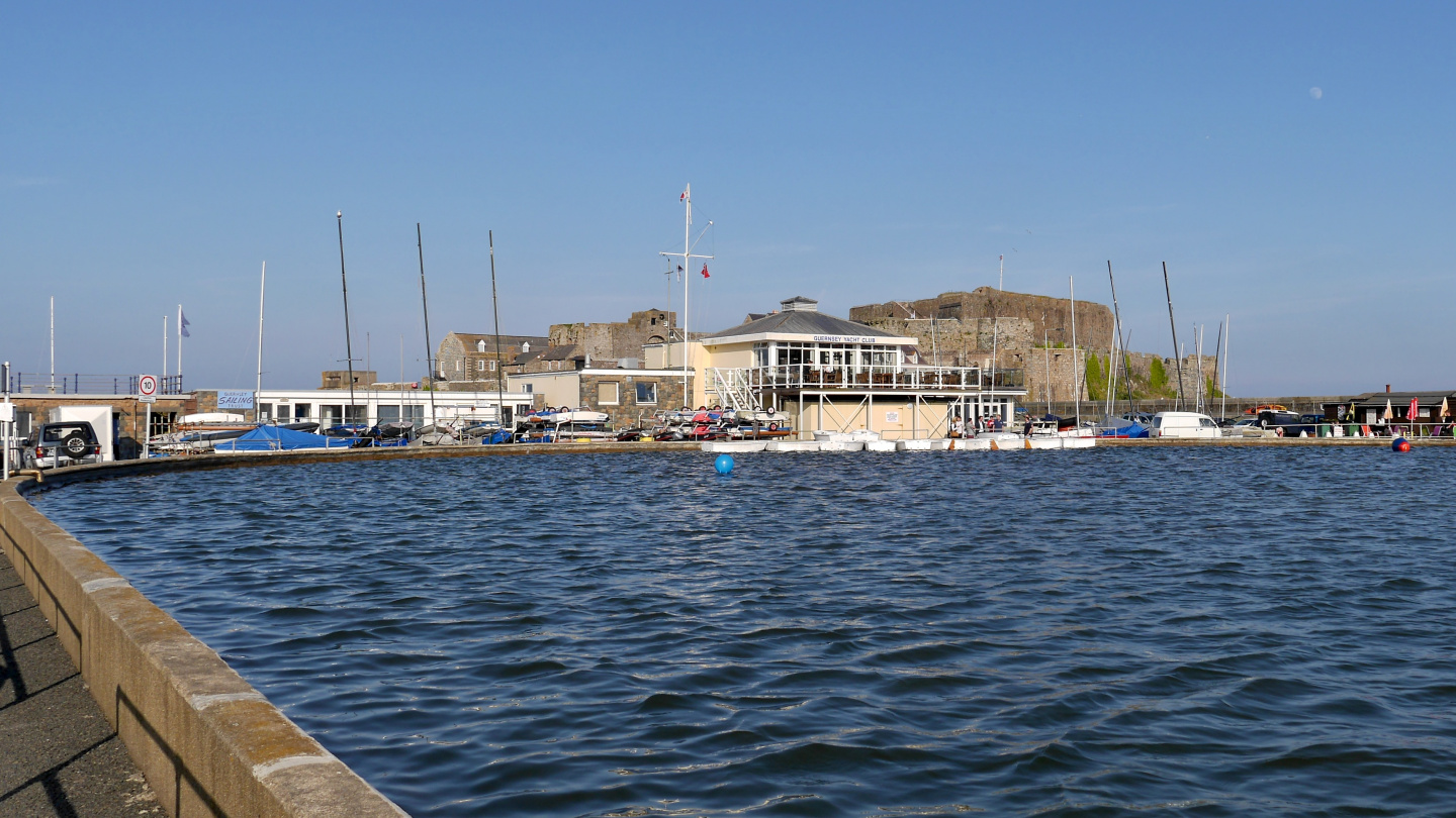 The sea water pool of dinghy sailors in St Peter Port, Guernsey