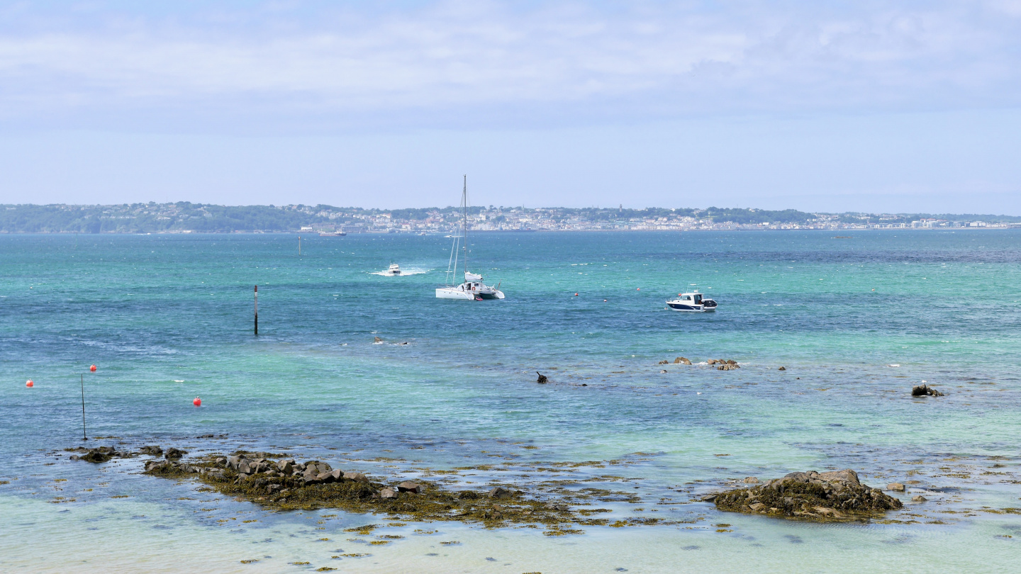 St Peter Port of Guernsey from the island of Herm