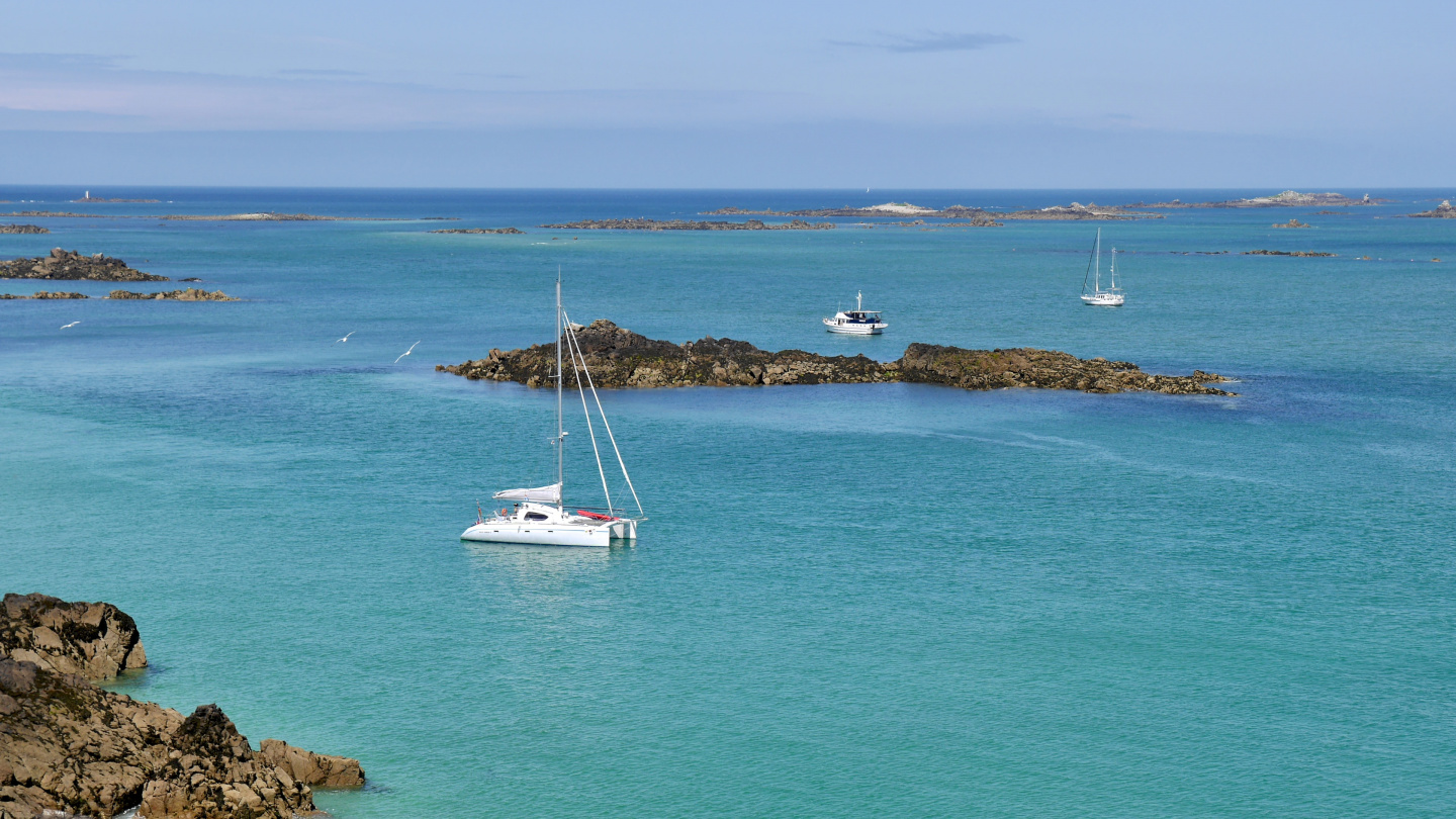 The anchorages of Shell Beach Bay and Belvoir Bay on the island of Herm