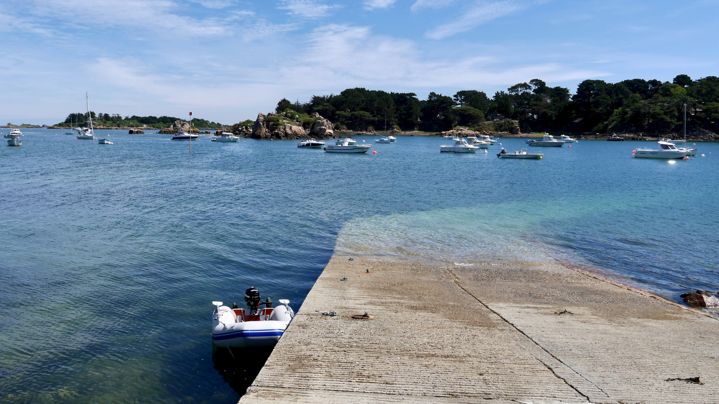 Dinghy slip of La Chambre of the island of Île de Bréhat in Brittany