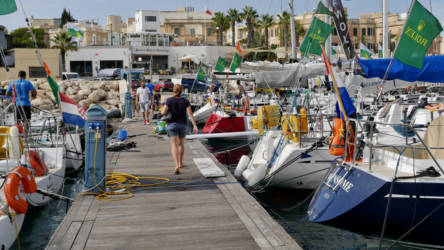 Yachts preparing to Rolex Middle Sea Race