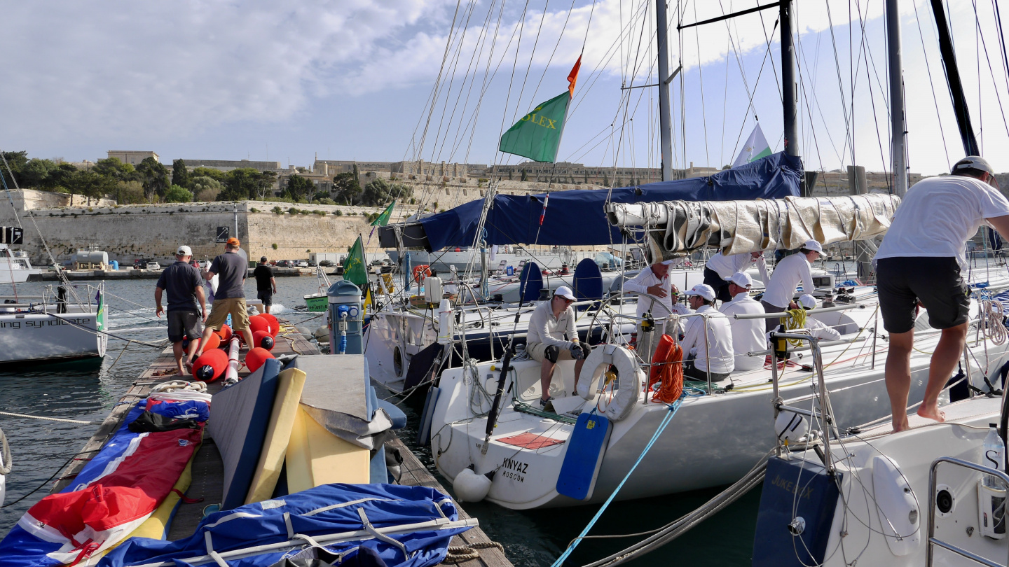 Yachts preparing to Rolex Middle Sea Race